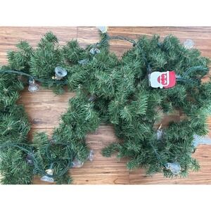 Vtg Christmas Garland 10 Ft Wired with Musical Bell Lights Decor